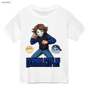 GermanLetsPlay Merch: Kampfbereiter Maskierter Gamer mit Freunden - Anime Stil T-Shirt