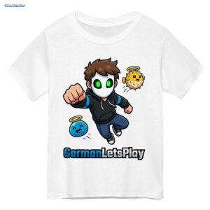 GermanLetsPlay Merch: Maskierter Gamer Held mit seinen Freunden - Cartoon Fan-Shirt