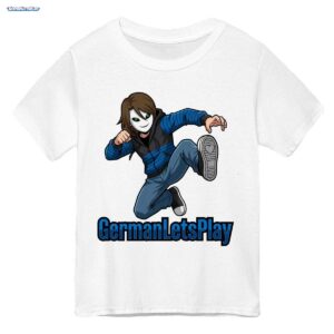 GermanLetsPlay Merch: Maskierter Gamer Held in Action - Offizielles Action-Pose T-Shirt