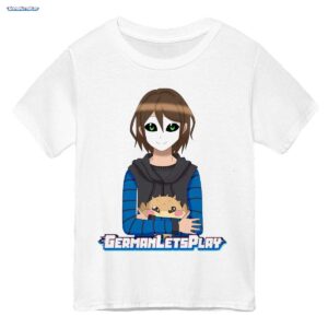 GermanLetsPlay Merch: Maskierter Gamer mit niedlichem Kugelfisch-Freund - Anime Style T-Shirt