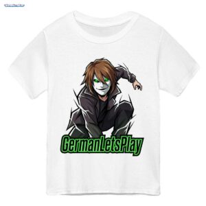 GermanLetsPlay Merch: Maskierter Gamer mit leuchtenden Augen T-Shirt - Anime Stil Design