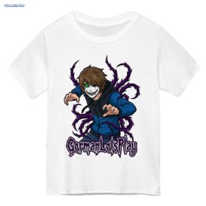 GermanLetsPlay Merch: Maskierter Gamer mit lila Tentakeln und Spiralauge T-Shirt - Anime Fan-Design