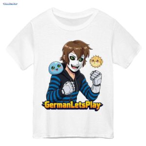 GermanLetsPlay Merch: Maskierter Gamer mit Schleim & Kugelfisch - Anime Stil Fan-Shirt