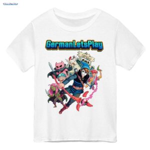 GermanLetsPlay Merch: Maskierter Held & seine epische Abenteurer-Gruppe - Cartoon Style T-Shirt
