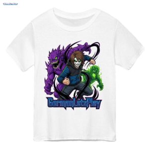 GermanLetsPlay Merch: Maskierter Zocker mit epischen Monstern - Comic Action-Shirt