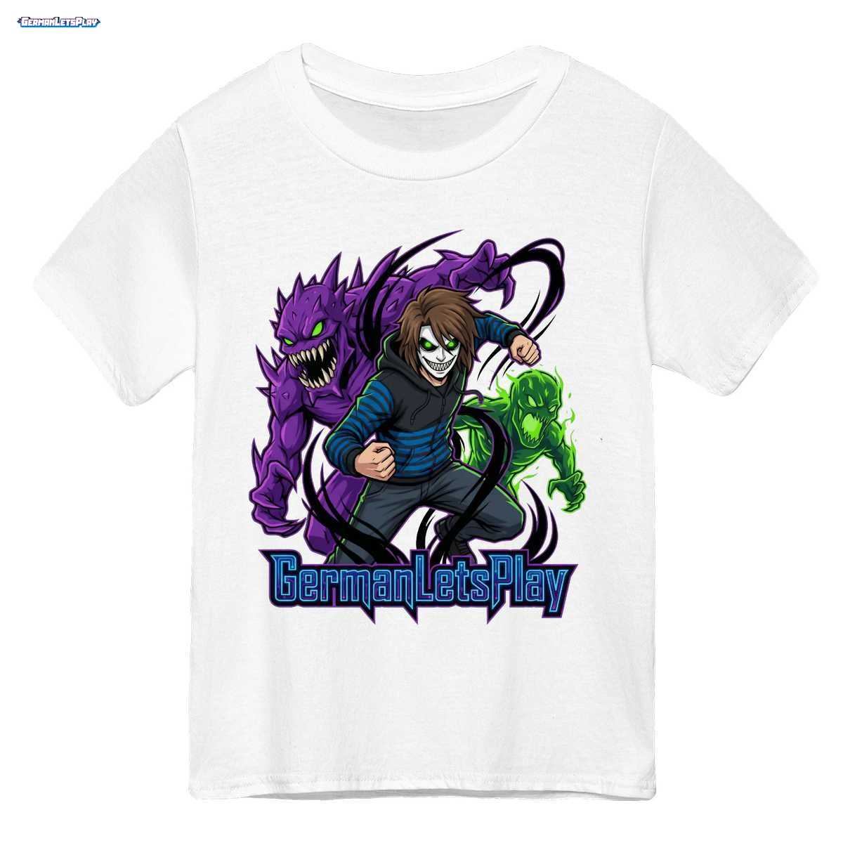 GermanLetsPlay Merch: Maskierter Zocker mit epischen Monstern - Comic Action-Shirt 1 GermanLetsPlay Merch: Maskierter Zocker mit epischen Monstern - Comic Action-Shirt