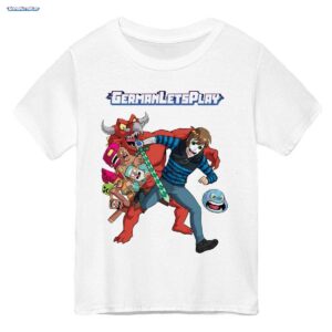 GermanLetsPlay Merch: Maskierter Gamer Epischer Kampf T-Shirt - Dynamisches Comic-Design