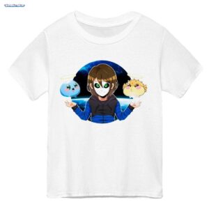 GermanLetsPlay Merch: Maskierter Gamer zwischen Schleim und Kugelfisch - Anime Fan-Shirt