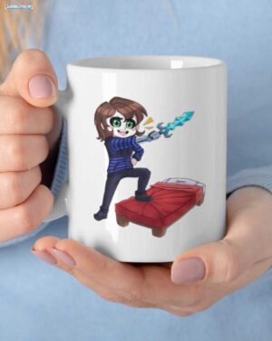 Maskierter Merch: Gamer Held im Pixel-Bettenkrieg Tasse White Mug – Dein ultimativer Gaming-Becher