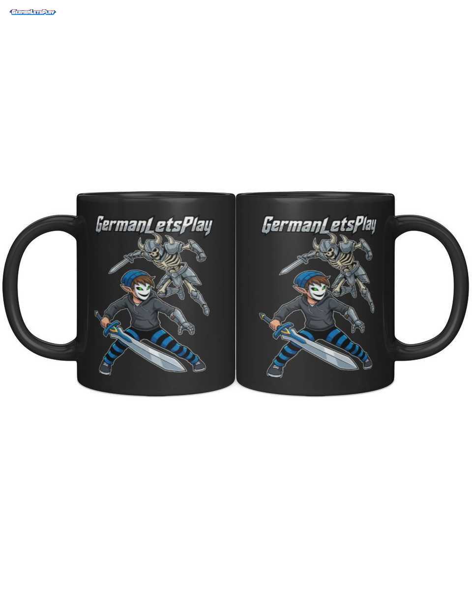GermanLetsPlay Merch: Maskierter Held Tasse: Epischer Kampf mit Puffi & Klumpi 2 GermanLetsPlay Merch: Maskierter Held Tasse: Epischer Kampf mit Puffi & Klumpi – Bild 2