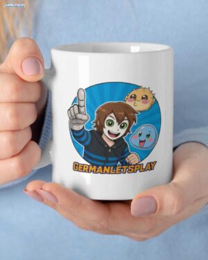 GermanLetsPlay Merch: Tasse: Maskierter Gamer, Roboterhand & Freunde | Fanartikel